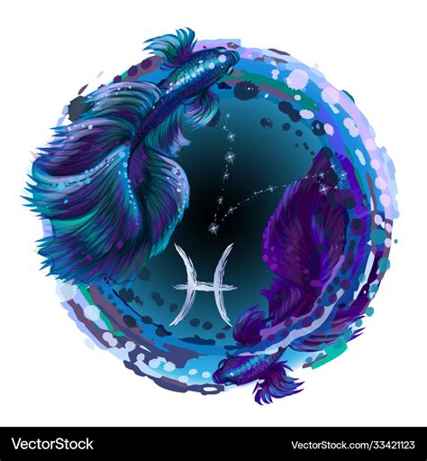 Pisces is a sign zodiac Royalty Free Vector Image