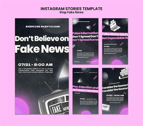 Free PSD | Stop fake news social media stories