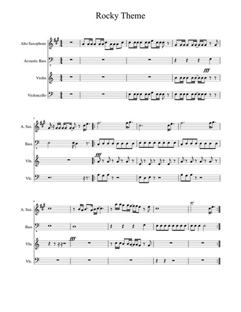 Rocky Theme Sheet music for Violin, Saxophone (Alto), Cello, Bass ...