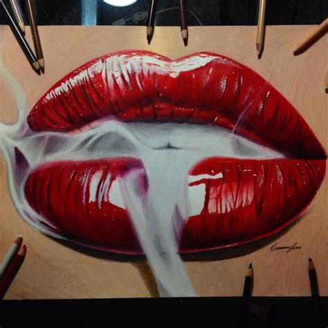 Lip drawing using Prismcolor pencils art drawing Art for the ... # ...