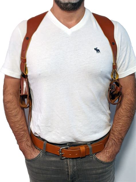 MASSIMO 1911 Leather Horizontal Shoulder Holster with Dual Magazine Pouch – Massimo Gun Leather