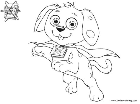 Super Why Coloring Pages Woofster Black and White - Free Printable Coloring Pages