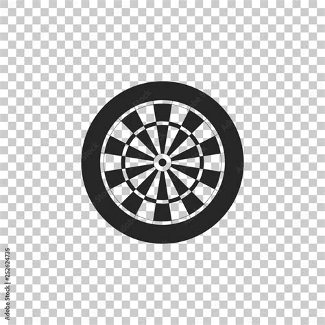 Classic darts board with twenty black and white sectors icon isolated ...