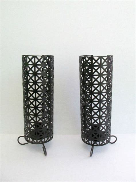 Mid Century Modern Black Metal Candle Holders Set of Two | Etsy | Metal ...