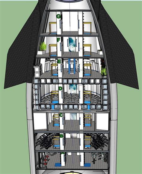 a cutaway view of the inside of a space shuttle