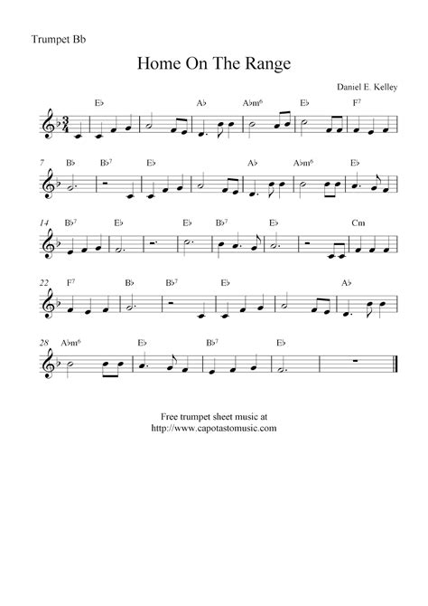 Free Printable Trumpet Music Sheets - Printable Form, Templates and Letter