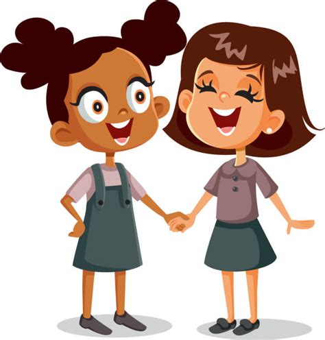 Two Friends Holding Hands Cartoons Illustrations, Royalty-Free Vector ...