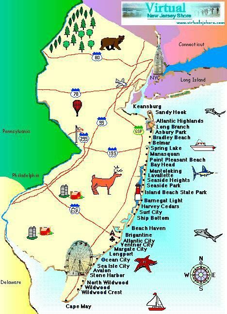 Jersey shore beach map | New jersey beaches, Nj beaches, Jersey shore