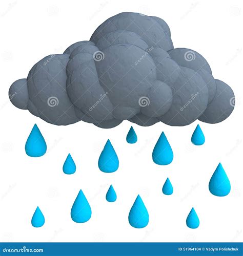 Cartoon Rain Cloud from Plasticine or Clay Stock Illustration ...