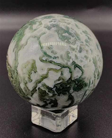 Moss Agate Sphere | Moss agate, Rocks and crystals, Minerals and gemstones