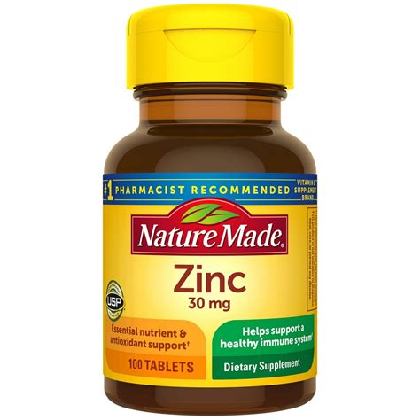 Nature Made Zinc 30 mg Tablets, 100 Count - Walmart.com - Walmart.com