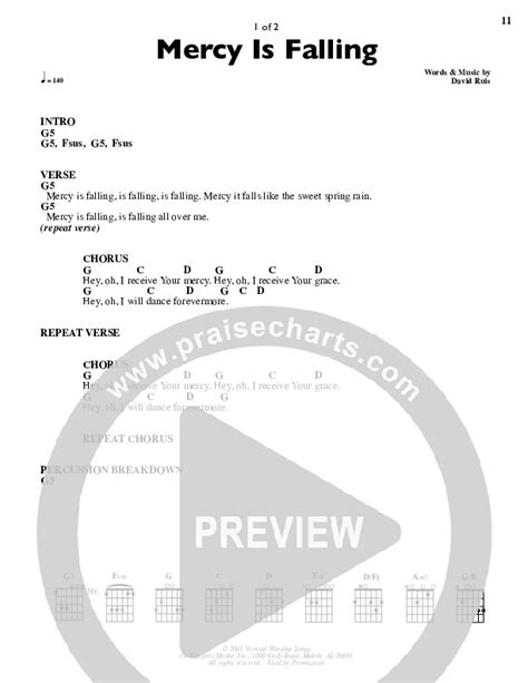 Mercy Is Falling Chords PDF (Desperation Band) - PraiseCharts