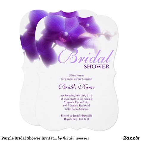 Purple Bridal Shower Invitation | Zazzle.com | Purple bridal shower, Purple bridal shower ...