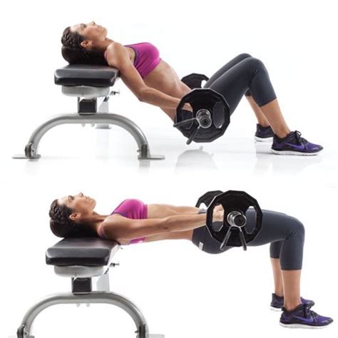 Barbell Bench Glute Bridge - Exercise How-to - Workout Trainer by Skimble