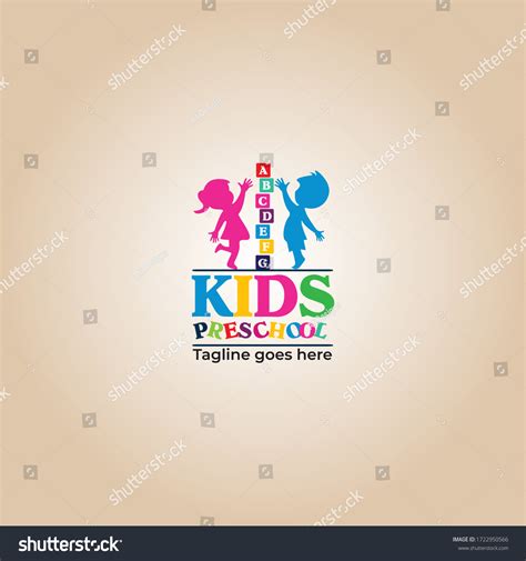 Kids preschool vector logo design, Kids - Royalty Free Stock Vector 1722950566 - Avopix.com