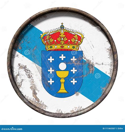 Old Galicia flag stock illustration. Illustration of flag - 111463507