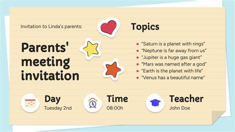 Parents' Meeting Invitation Newsletter | Google Slides & PPT