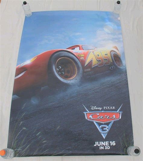 CARS 3 Lightning McQueen Pixar Disney BUS SHELTER MOVIE POSTER 4'x6 ...