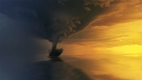 Tornado on Body of Water during Golden Hour · Free Stock Photo