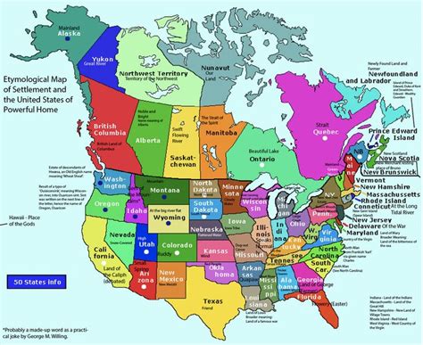 Etymological Map of North America (US & Canada) [1658x1354] : MapPorn ...