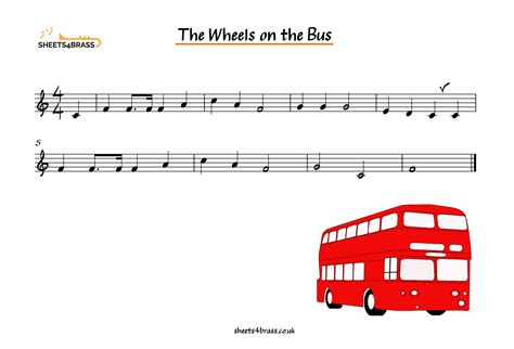 The Wheels on the Bus - sheets4brass