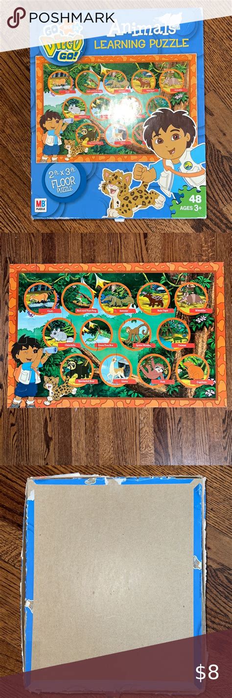 NICK JR. GO DIEGO GO 48 PIECE FLOOR PUZZLE ANIMALS LEARNING PUZZLE 2'X3' | Animal learning, Go ...