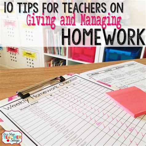 Top Ten Homework Tips for Teachers - One Stop Teacher Shop