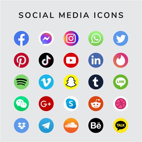 social media logo icon set collection 5090930 Vector Art at Vecteezy