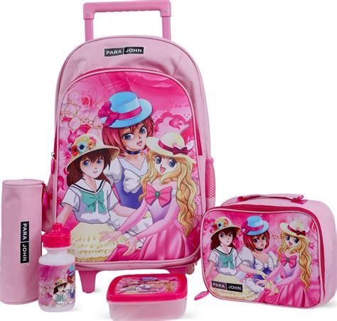 Parajohn 5 in 1 Wheeled School Backpack Set with Lunch Box, Lunch Bag ...