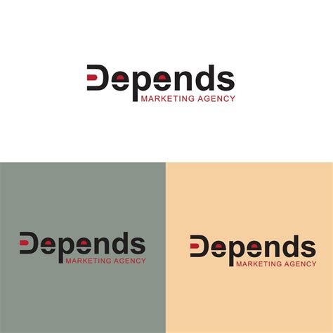 Depends Marketing Agency minimalist logo template 24258444 Vector Art ...