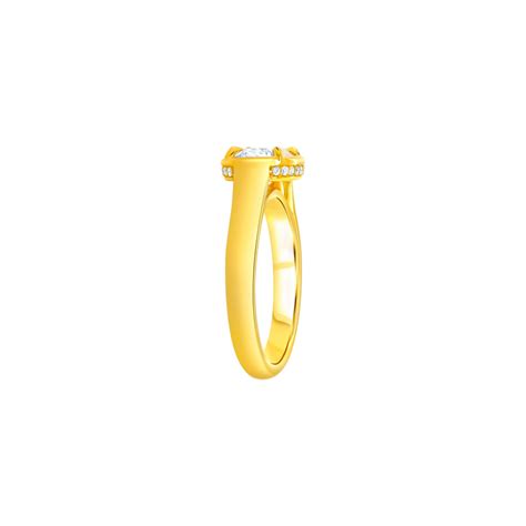 Oval-cut Diamond with Hidden Halo in 18K Yellow Gold