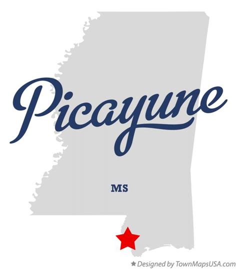 Map of Picayune, MS, Mississippi