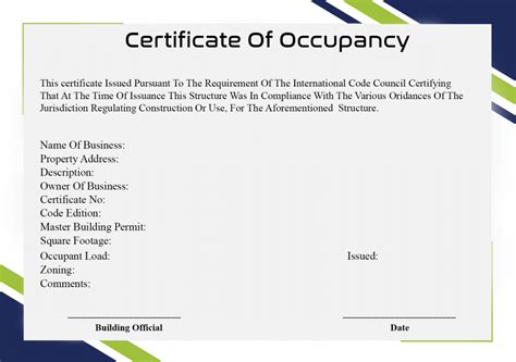 ?Free Certificate of Occupancy Sample Templates & Example?