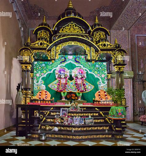 Idols of Lord Krishna and Balram in a temple, Iskcon Temple, Ahmedabad ...