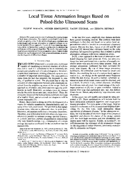 (PDF) Local tissue attenuation images based on pulsed-echo ultrasound ...