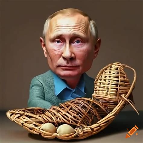 Image of putin carrying cottage cheese in a net