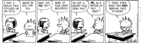 For finals week my coach put a school-themed Calvin and Hobbes strip at the end of each of our ...