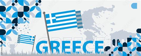 greece independence day banner with greek flag colors theme background ...