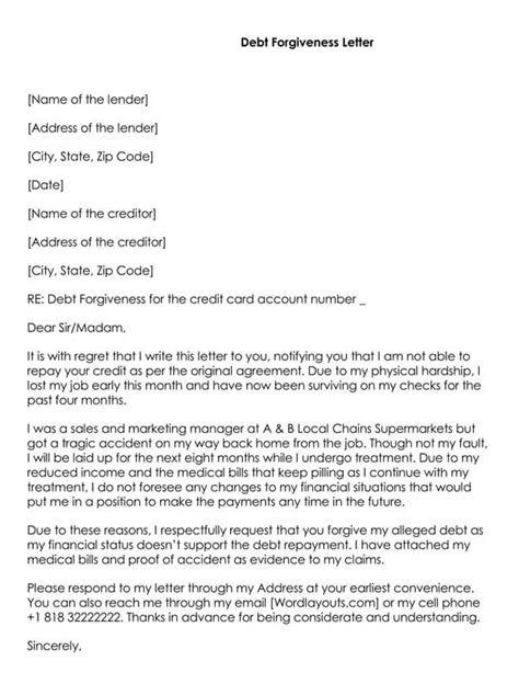 Medical Debt Forgiveness Letter