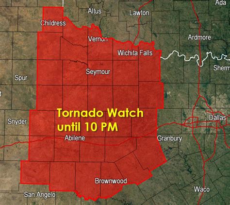 Tornado Watch for Big Country & Northwest TX until 10 PM