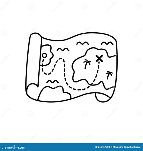 Vector Illustration of Map on White Background. Stock Vector - Illustration of icon, childish ...