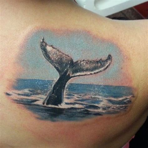 Perfect whale tail tattoo executed by @mitch_heavenofcolours #whaletattoo… | Whale tattoos ...