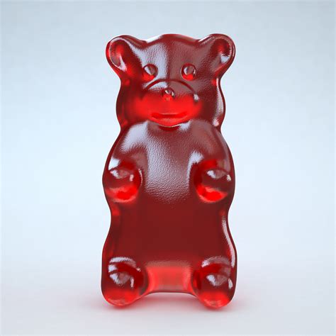 3d red gummy bear