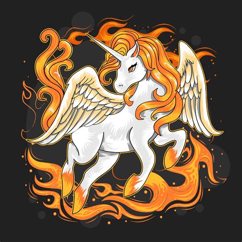 Fire Unicorn Design 1019295 Vector Art at Vecteezy