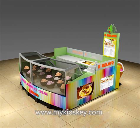 Colorful mall food kiosk ice cream kiosk design in mall for sale | Food Kiosks & Outdoor Kiosks ...