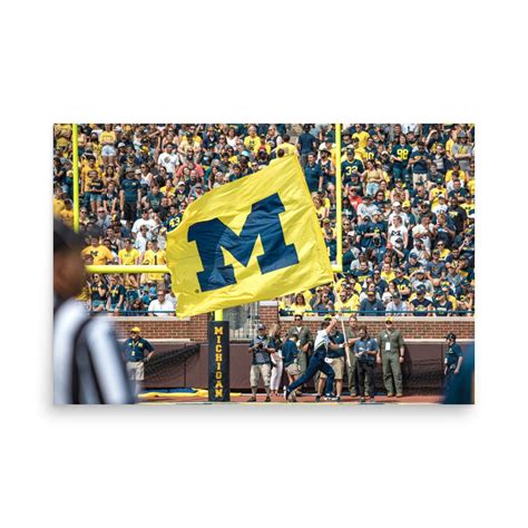 University of Michigan Football Flag Print - Etsy