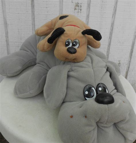 80s Toy Pound Puppy Set of Two Grey Mother and by kerrilendo