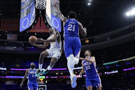 76ers win for first time this season, top Pacers | AP News