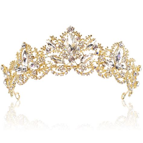 Buy Gold Tiara Wedding Tiaras and Crowns for Women,Rhinestone Queen Tiara for Women Princess ...