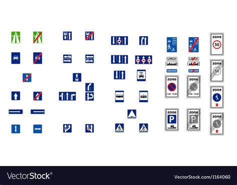 Rectangle blue road signs Royalty Free Vector Image